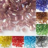 2mm透明米珠玻璃管珠diy鞋 包帽子配饰绣珠材料珠子流苏配珠短角