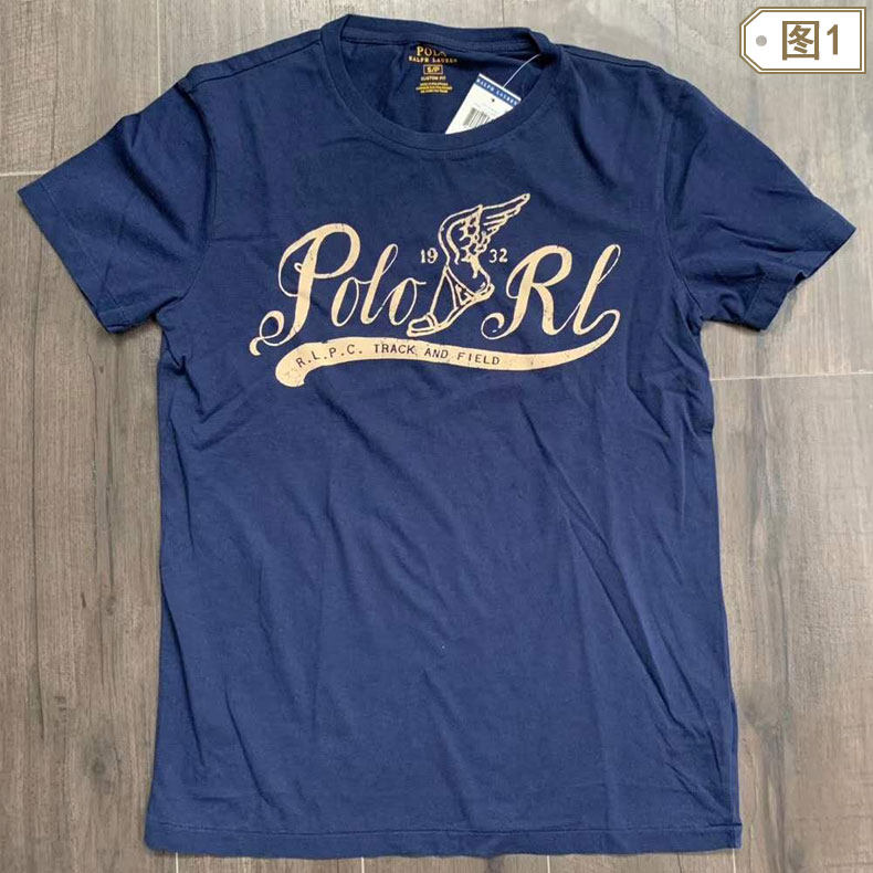 Прямая почтовая рассылка подлинной футболки Ralph Lauren Ralph Lauren Boys из хлопка с принтом и короткими рукавами, специальное предложение, бесплатная доставка Изображение 1