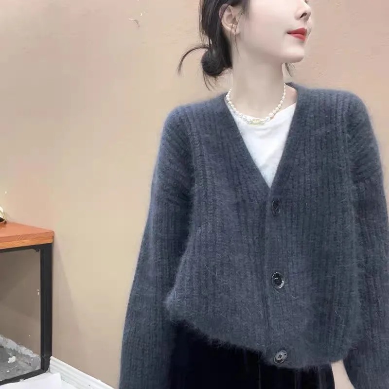 2025新款上衣毛衣针织小衫欧货秋冬女开衫十三行外套羊绒