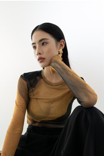 长袖轻熟风常规扎染网纱女