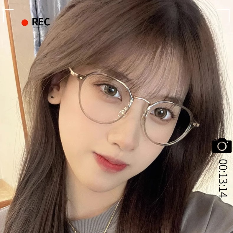 半钛眼镜架超轻TR框复古多边形