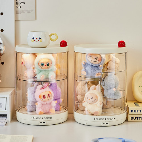 GOTO拉布布挂件收纳盒透明旋转