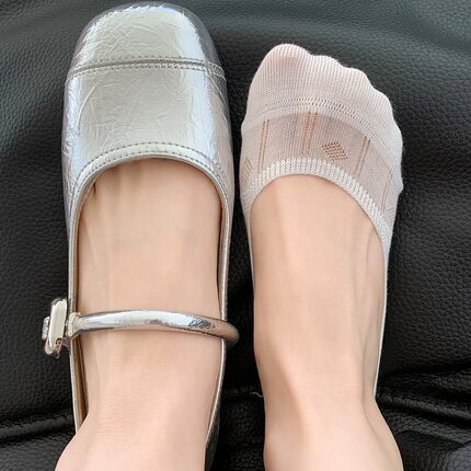 不掉跟白色隐形袜子女夏季薄款蚕丝透气硅胶防滑单鞋高跟鞋隐形袜