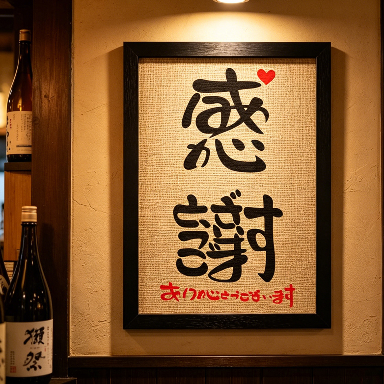 日文感谢居酒屋日料店吧台收银台摆件挂画竹席相框和风日式装饰画