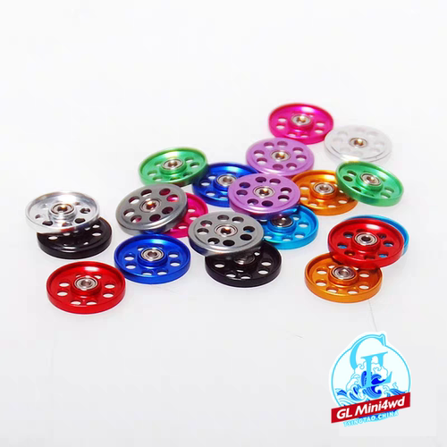 自制田宫迷你四驱车导轮17mm 96563轻量化孔滚珠轴承导轮 一对