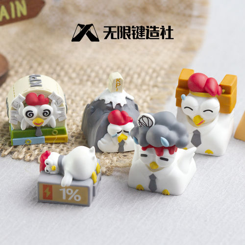 打工鸡可爱搞怪树脂机械键盘帽