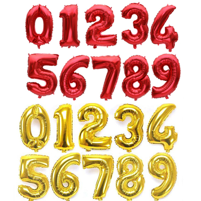 金红色铝膜气球生日装饰场景布置