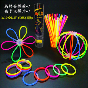 荧光棒跳舞夜光银条衣服发光手环头饰生日派对儿童玩具莹光彩色棒
