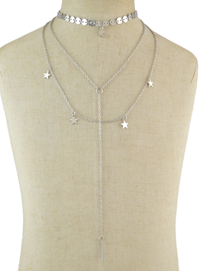 靓饰极简风线条吊坠chocker颈链