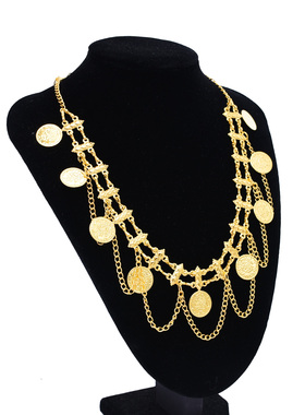 异域风情古风金色钱币流苏发饰女