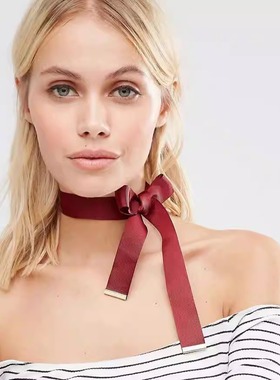 尼龙绳长发箍带蝴蝶结项链女饰品