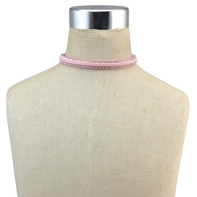 简约高级感皮革钻石水晶女式项链