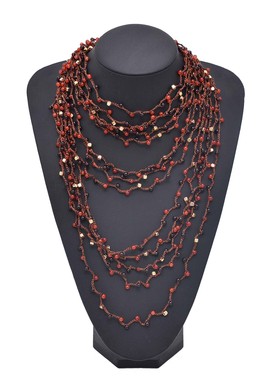 多层珠珠手工编织串珠围脖式项链