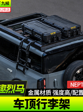 适用新款福特智趣烈马Bronco改装牧野NEPT车顶行李架平台侧边爬梯