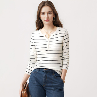 条纹针织羊毛薄衫 Petit Bari