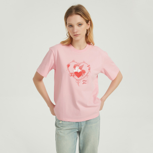 T恤 复古天使印花短袖 Petit Bari