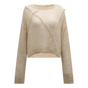 Petit 粗棒编织羊驼绒感套头毛衣 Bari