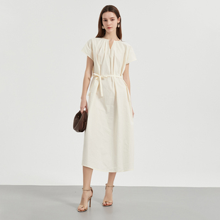 Petit 极简随性V领系带连衣裙 Bari