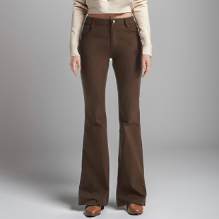 复古美拉德微喇开衩牛仔裤 Petit Bari