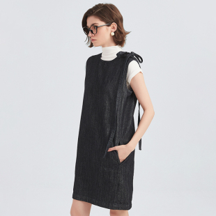 Petit 系带牛仔背心连衣裙 Bari法式