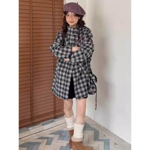 双面羊绒大衣女中长款韩版宽松显瘦小个子带帽子羊毛呢外套女秋冬