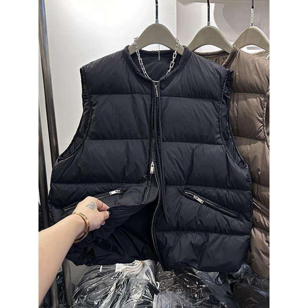 欧货秋冬大码女装新款时尚羽绒棉服马甲背心抽绳保暖坎肩马夹外套,女装/女士精品,马夹,淘宝优惠券,粉丝福利购,淘宝优惠卷