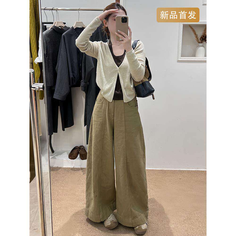 巨好看的冬装一整套女2025年新款假两件吊带上衣宽松阔腿裤两件套