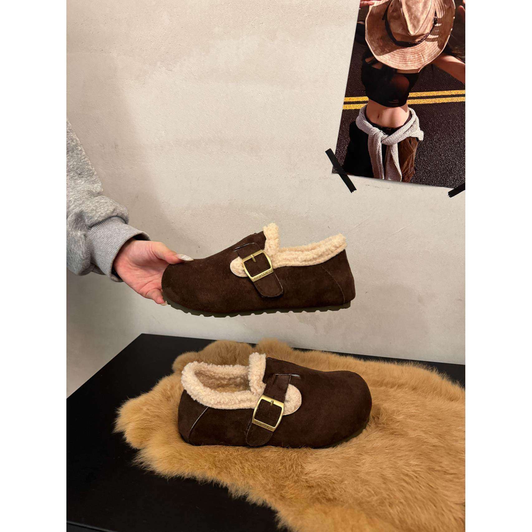 加绒勃肯鞋大码女鞋41到43厚底软底秋冬新款复古全包保暖毛毛棉鞋,女鞋,勃肯鞋/软木鞋,淘宝优惠券,粉丝福利购,淘宝优惠卷