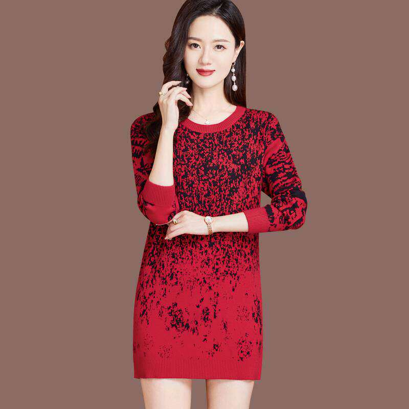 中长款长袖毛衣女秋冬2024新款宽松显瘦内搭羊毛针织打底衫羊绒衫