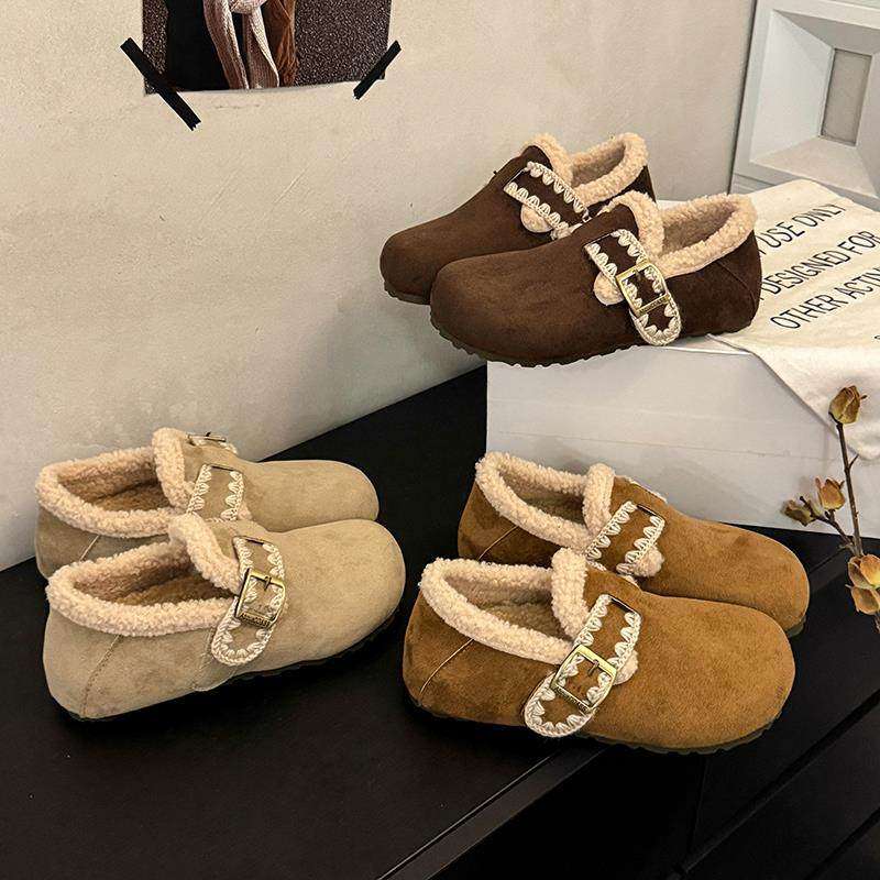 大码加绒勃肯鞋女41到43厚底2025新款冬季棉鞋全包软底保暖雪地靴,女鞋,棉鞋,淘宝优惠券,粉丝福利购,淘宝优惠卷