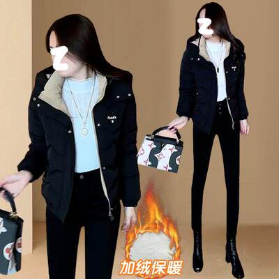 2025新款棉服女装短款小个子连帽百搭冬季外套小棉袄宽松韩版棉衣