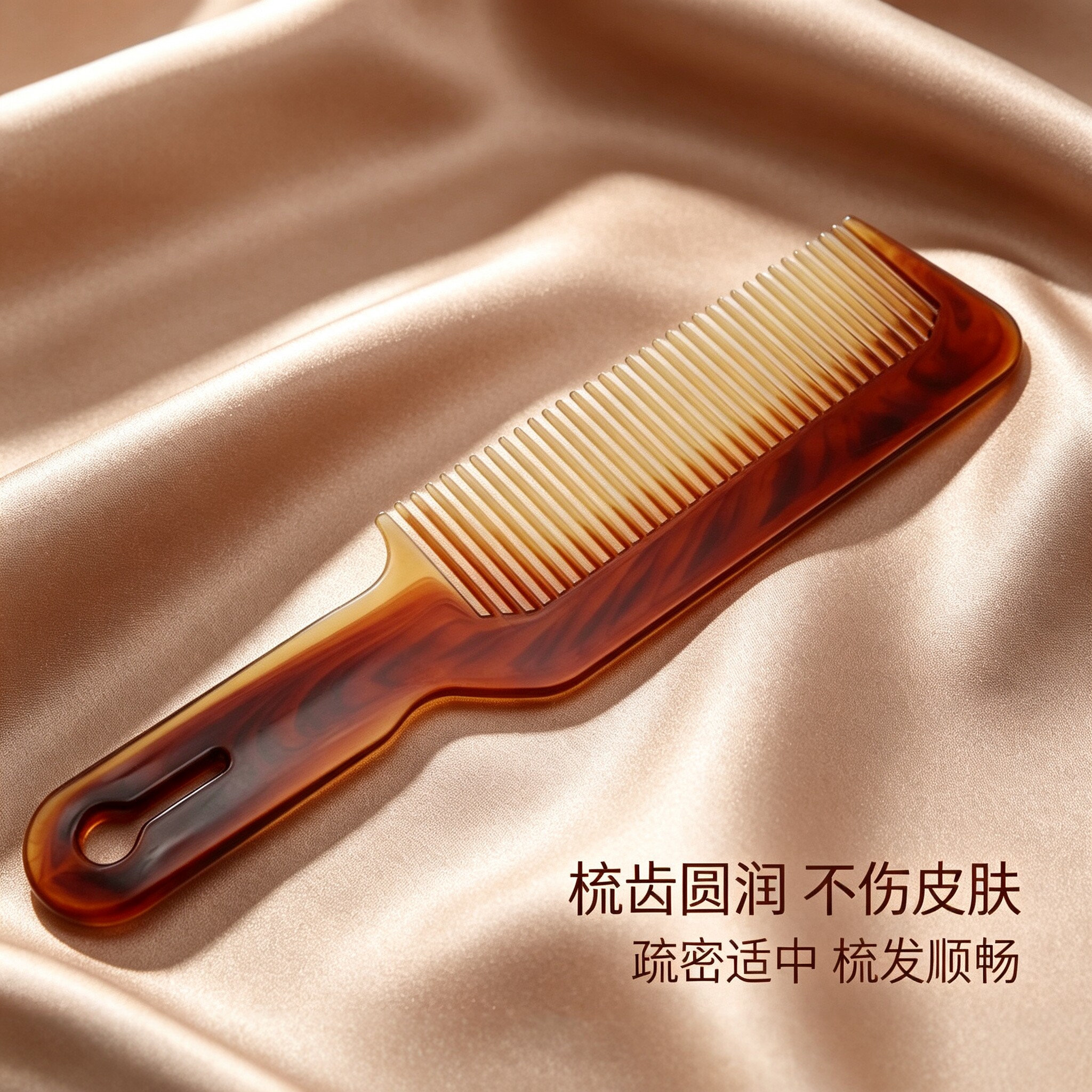 家用琥珀双色顺发梳美发店推剪美发梳塑料美发工具手柄顺发梳子