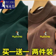 加绒保暖半高领休闲上衣双面德绒潮流百搭T恤衫 啄木鸟秋冬季 男士