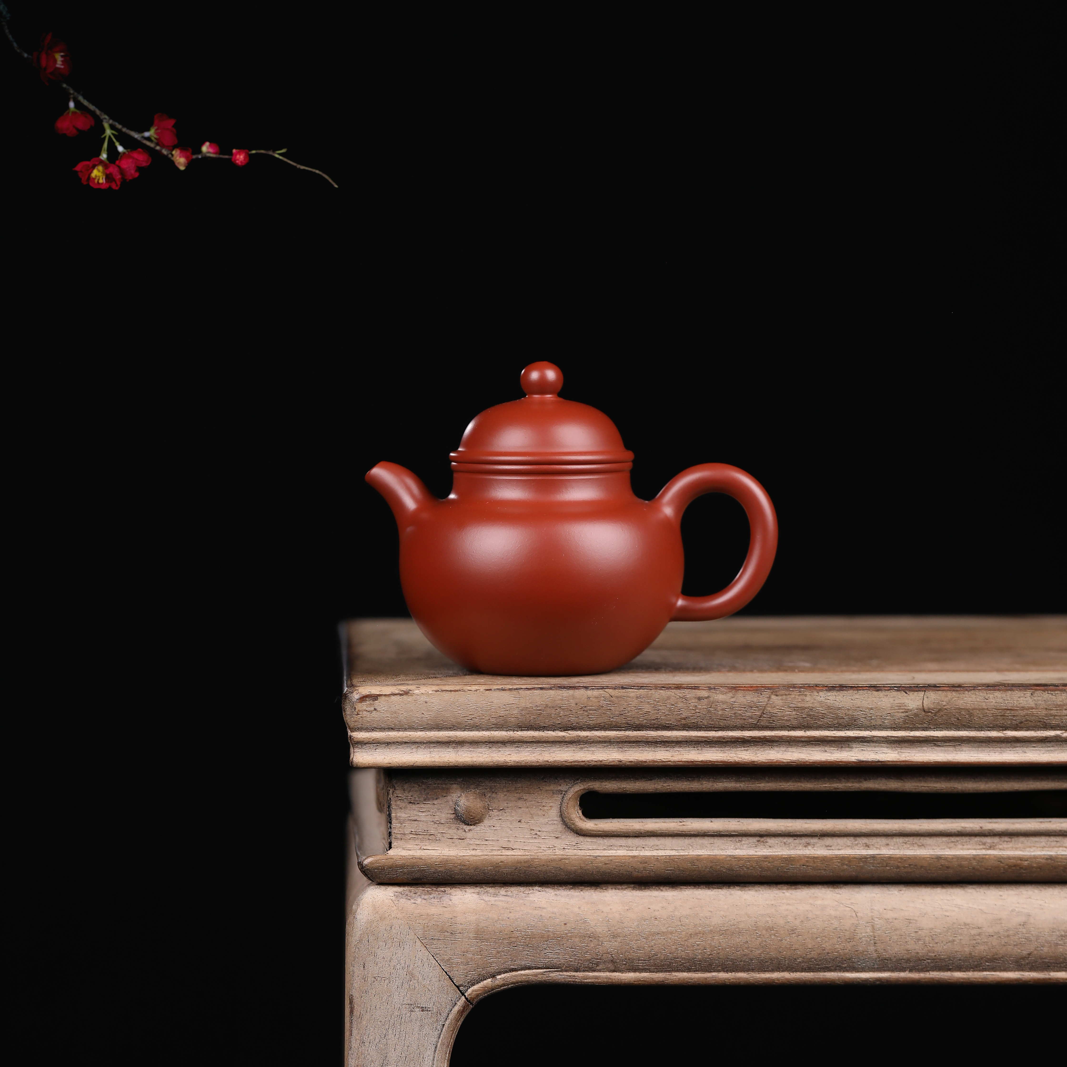 方圆紫砂一厂原矿朱泥大红袍掇球壶紫砂壶