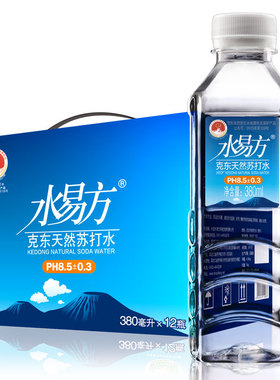 水易方克东天然苏打水380ml*12瓶 无汽弱碱性饮用水 礼盒装