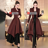 VJE冬季 欧美英伦风不规则大衣2025新款 气质商务女王范收腰外套