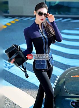 VJE秋冬季小众装饰口袋穿搭上衣新款气质减龄外穿针织衫外套