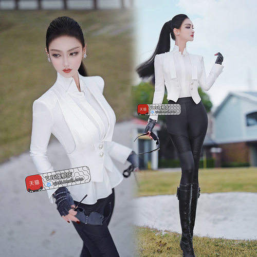 帅气假两件衬衫外套女装上衣
