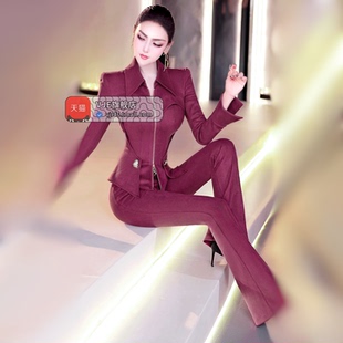 设计感商务OL套装 两件套2025新款 女 欧货气质上衣喇叭裤 VJE秋冬季