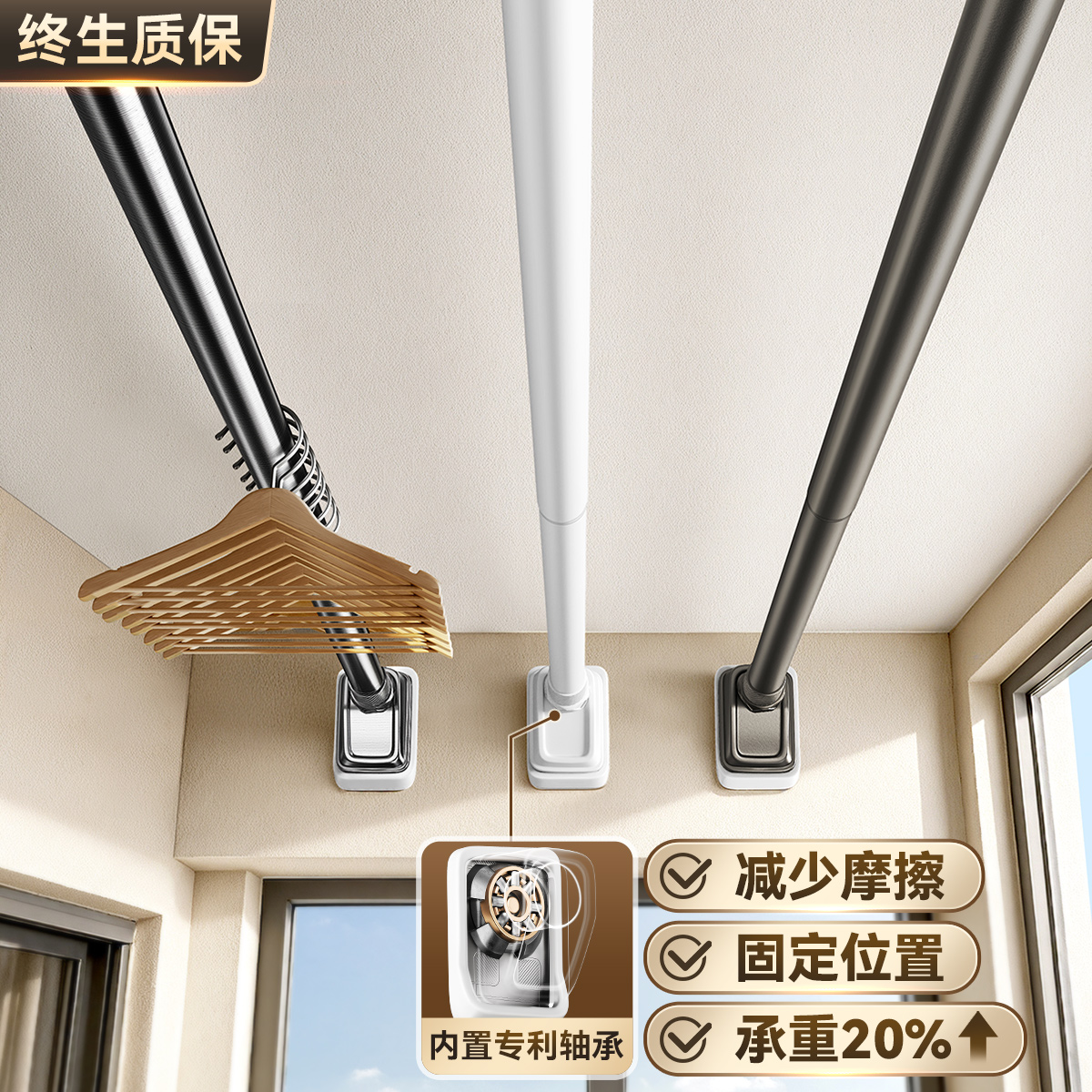 轴承固定轴位，不松动