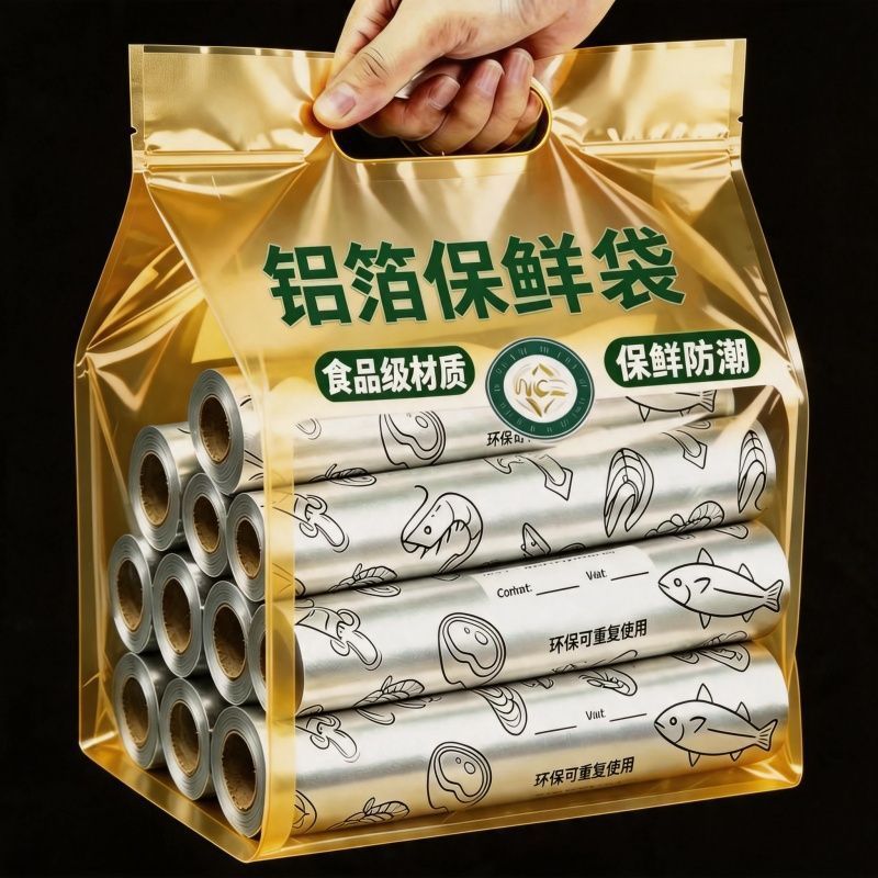 食品级铝箔拉链保鲜袋冰箱冷冻