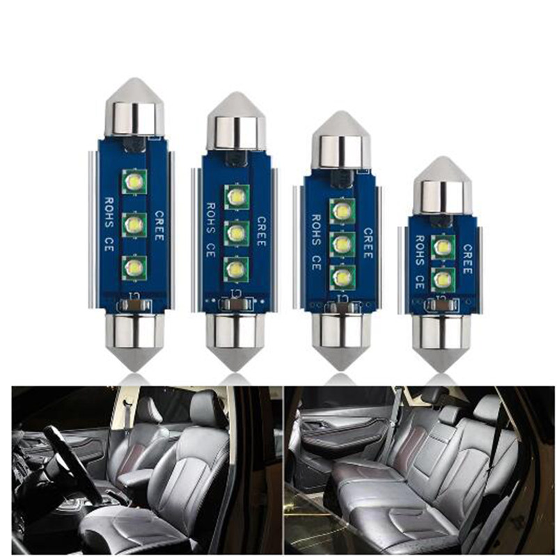 小汽车led阅读灯双尖车内照明灯12v后备箱灯车顶灯泡CREE灯珠31mm图片