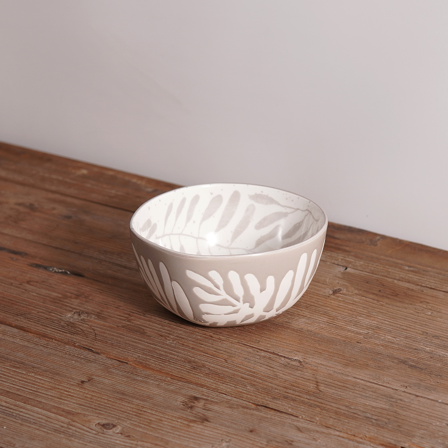 留白 田园风粗陶复古面碗 6英寸陶瓷泡面碗 素雅水果碗