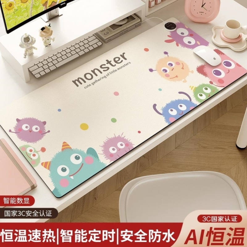 加热鼠标垫超大发热暖桌垫办公室电脑桌面学生写作业写字暖手防水