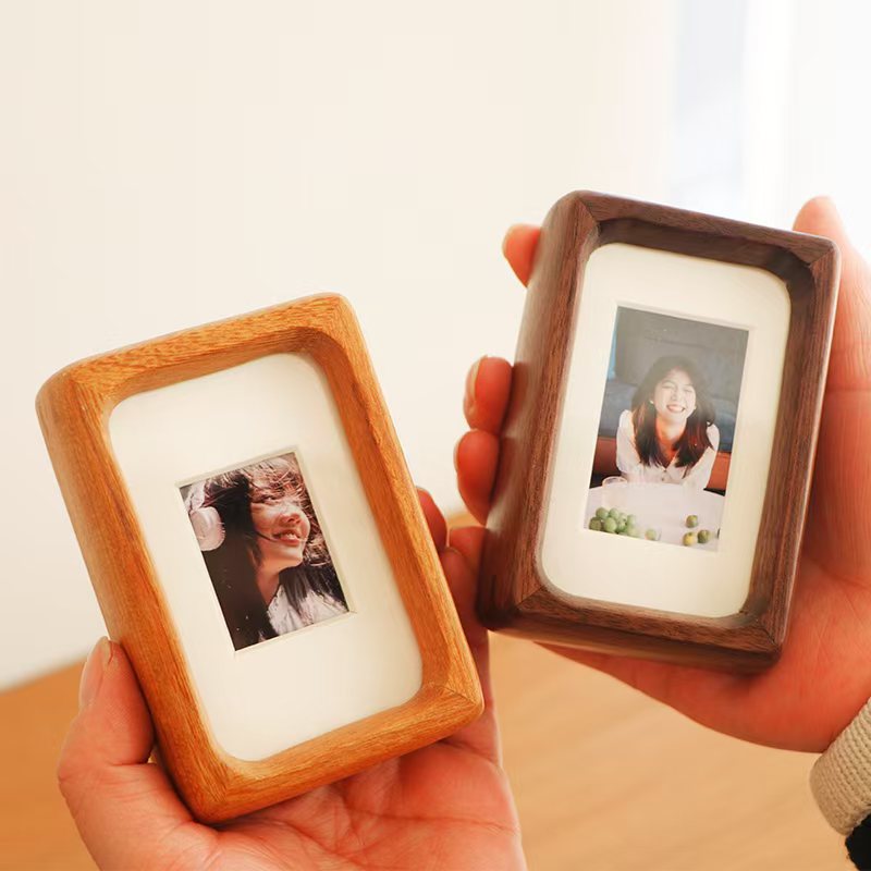 迷你拍立得榫卯实木小相框摆台