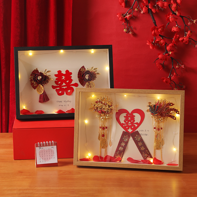 新郎新娘结婚伴娘襟花收纳摆台