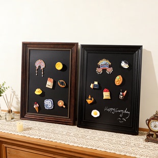 磁吸黑板冰箱贴相框化妆品收纳国博凤冠展示拍立得照片徽章吧唧框