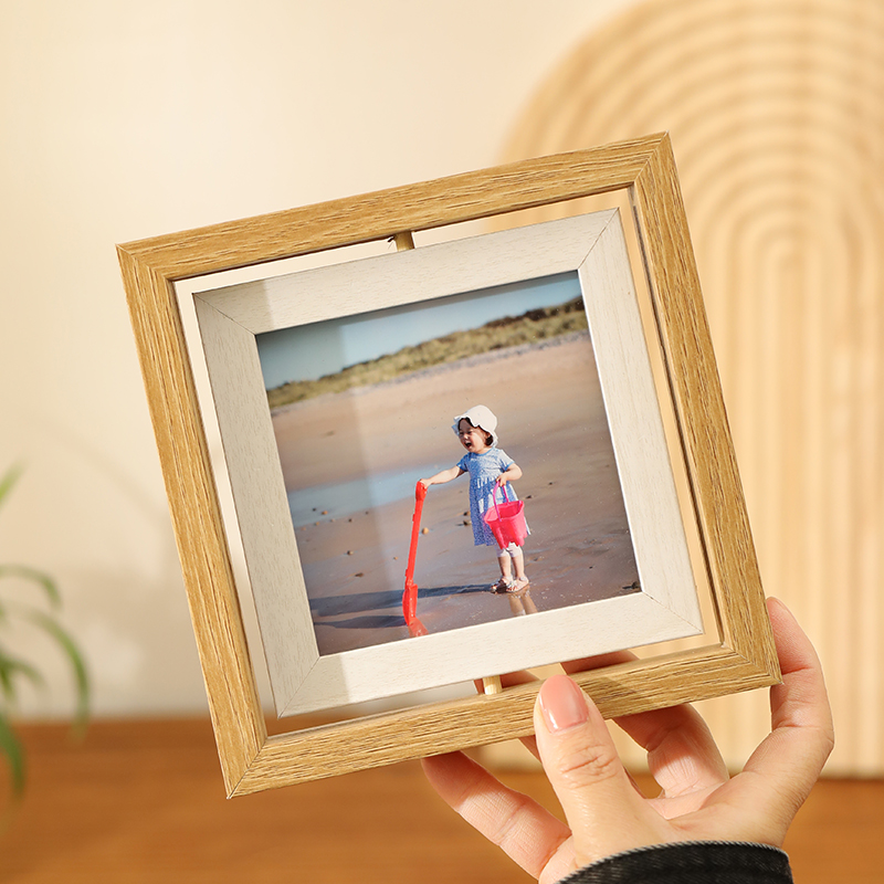 双面旋转可定制logo相框摆台