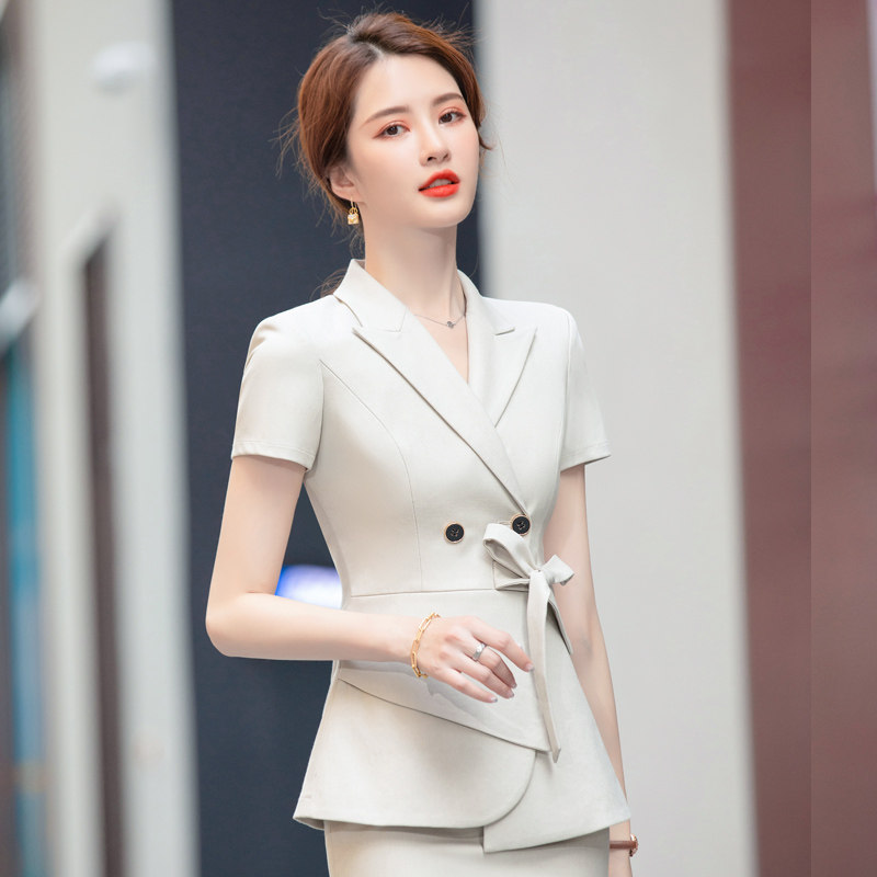 PROFESSIONAL SUIT FEMININE GODDESS FAN SUIT SKIRT TWO-PIECE SUIT FORMAL SUIT SUMMER JEWELRY STORE BEAUTY SALON OVERALLS