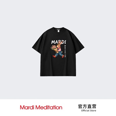 MardiMeditation黑色短袖T恤女夏